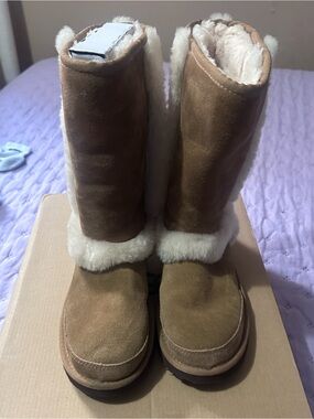 UGG Chestnut Tall Suede Shearling Boots